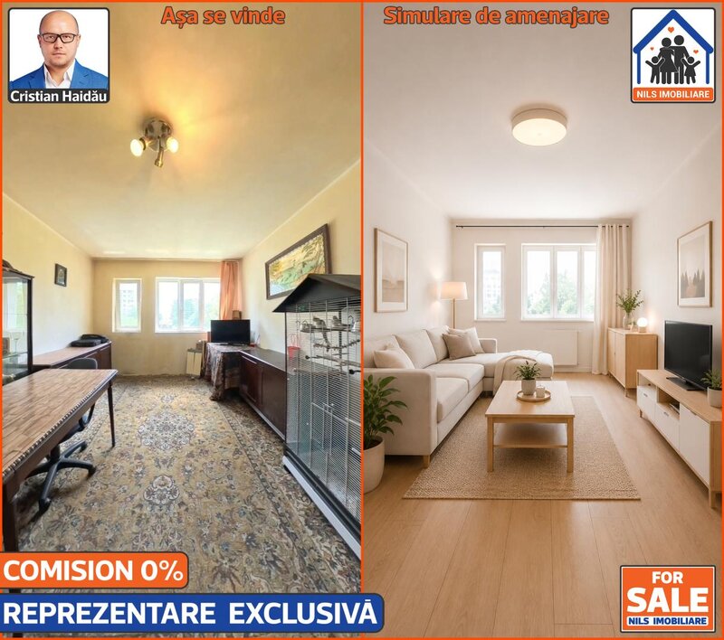 Titan de vanzare apartament cu 3 camere, pret corect