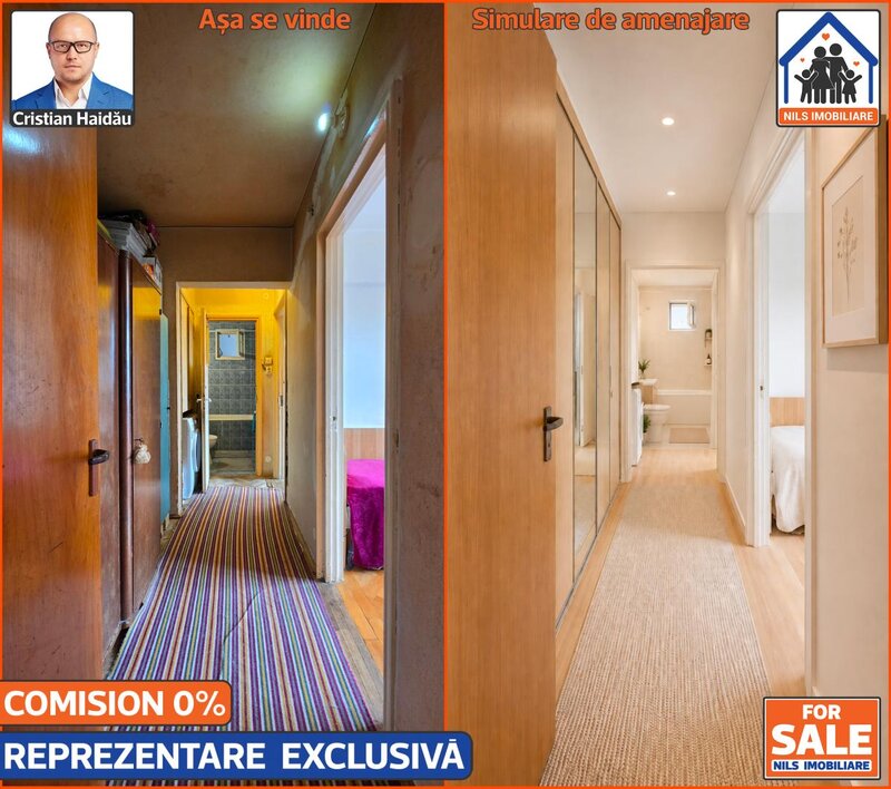 Titan de vanzare apartament cu 3 camere, pret corect